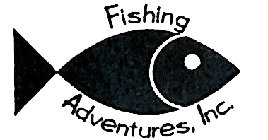 A green background with the words fishing adventures, inc.